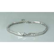 5 Stone Round Cut White Cz Bracelet Sterling Silver