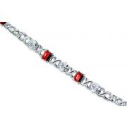 Radiant Brilliance 5.00 carats total weight Multi-Shape Garnet & White CZ Gemstone Bracelet in Sterling Silver