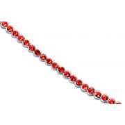 Must Have Chic 19.75 carats total weight Round Cut Garnet Gemstone Tennis Bracelet in Sterling Silver