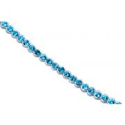 Must Have Elegant 19.00 carats total weight Round Cut Swiss Blue Topaz Gemstone Tennis Bracelet in Sterling Silver