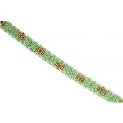 Bold and Beautiful Thick 12.35 carats total weight Round Cut Multigemstone Flower Bracelet in Sterling Silver