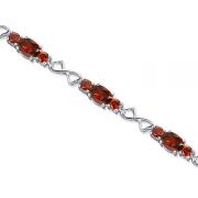 Designed just for you 13.00 carats total weight Oval & Round Cut Garnet Gemstone Bracelet in Sterling Silver