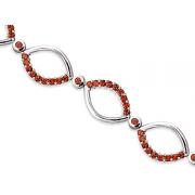Guaranteed to Bring You Compliments 6.00 carats total weight Round Cut Garnet Gemstone Bracelet in Sterling Silver