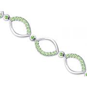 Guaranteed to Bring You Compliments 4.00 carats total weight Round Cut Peridot Gemstone Bracelet in Sterling Silver