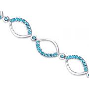 Guaranteed to Bring You Compliments 4.50 carats total weight Round Cut London Blue Topaz Gemstone Bracelet in Sterling Silver
