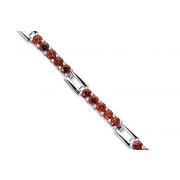 Classic Split Style 8.75 carats total weight Round Cut Garnet Gemstone Bracelet in Sterling Silver