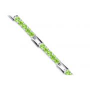 Classic Split Style 7.00 carats total weight Round Cut Peridot Gemstone Bracelet in Sterling Silver