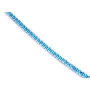 Full of Sparkle 16.75 carats total weight Princess Cut Swiss Blue Topaz Gemstone Tennis Bracelet in Sterling Silver
