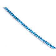 Full of Sparkle 16.75 carats total weight Princess Cut London Blue Topaz Gemstone Tennis Bracelet in Sterling Silver