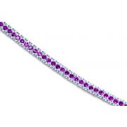 Bold and Beautiful 9.75 carats total weight Round Cut Amethyst Gemstone Tennis Bracelet in Sterling Silver