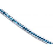 Bold and Beautiful 11.25 carats total weight Round Cut London Blue Topaz Gemstone TennisBracelet in Sterling Silver