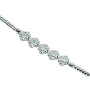 Trendy & Simple Round Cut White CZ Gemstone Bracelet in Sterling Silver