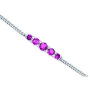 Wrist Hugging 3.75 carats total weight Round Cut Amethyst Bracelet in Sterling Silver