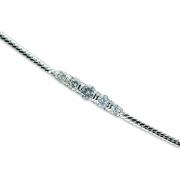 Wrist Hugging Round Cut White CZ Gemstone Bracelet in Sterling Silver