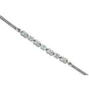 Luxurious Oval & Round Cut White CZ Gemstone Bracelet in Sterling Silver