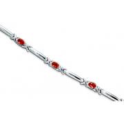 Modern Style 2.75 carats total weight Oval Cut Garnet Gemstone Bracelet in Sterling Silver