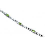 Modern Style 2.25 carats total weight Oval Cut Peridot Gemstone Bracelet in Sterling Silver
