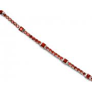 One of a Kind Design 9.00 carats total weight Princess & Round Cut Garnet Bracelet in Sterling Silver
