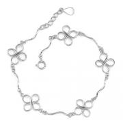 Multidimensional Elegance: Sterling Silver Designer Inspired Fancy Link Aesthetic Style Bracelet