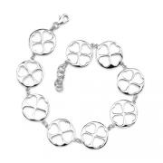 Bold and Lovely: Sterling Silver Designer Inspired Coin link Bracelet with cut-out Hearts