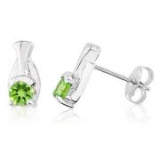 Round Cut Peridot Earrings Sterling Silver