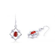 Oval Cut Other Dangling Earrings Sterling Silver
