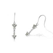 Heart Cut White Cz Dangling Earrings Sterling Silver