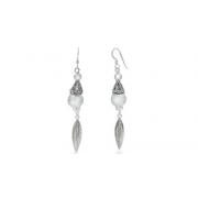 Bali Style Dangling Earrings Oxidized Sterling Silver