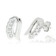 Round Cut White Cz Earrings Sterling Silver