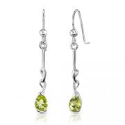 1.50 Ct.T.W. Genuine Pear Shape Peridot in Pure Sterling Silver Earrings