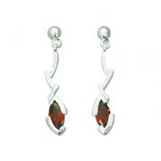 1.50 Ct.T.W. Genuine Marquise Cut Garnet in Pure Sterling Silver Earrings