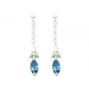 1.50 Ct.T.W. Genuine Marquise Cut London Blue Topaz in Pure Sterling Silver Earrings