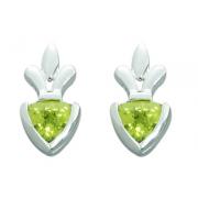 1.50 Ct.T.W. Genuine Trillion Cut Peridot in Pure Sterling Silver Earrings