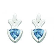 1.50 Ct.T.W. Genuine Trillion Cut Swiss Blue Topaz in Pure Sterling Silver Earrings