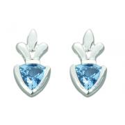 1.50 Ct.T.W. Genuine Trillion Cut London Blue Topaz in Pure Sterling Silver Earrings