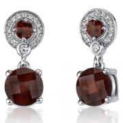 Refined Elegance 5.50 Carats Garnet Dangle Earrings in Sterling Silver 