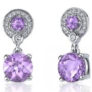 Refined Elegance 4.00 Carats Rose D France Dangle Earrings in Sterling Silver 